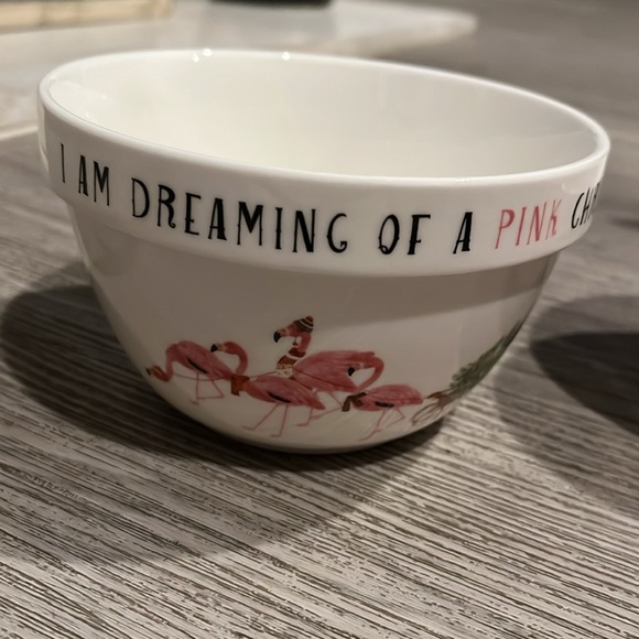 NEW COASTAL LINE KATHRYN WHITE CHRISTMAS PINK FLAMINGO PORCELAIN PARTY B… - Picture 2 of 3